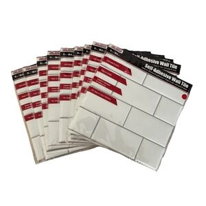 Tool Bench Hardware Self Adhesive White Subway Wall Tile 12" Plastic Lot Of 9